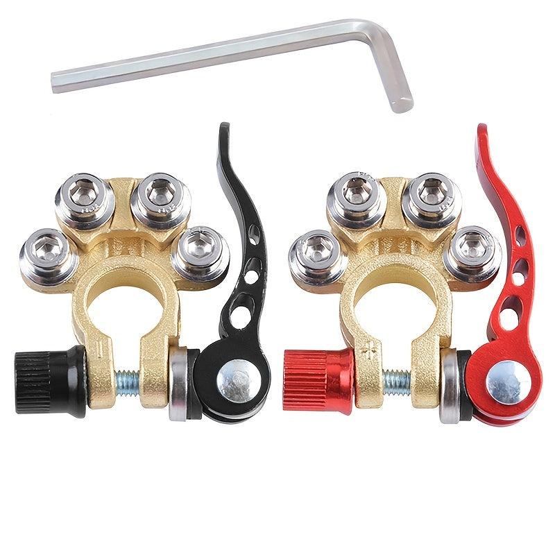 2pcs Brass Car Terminal Connectors 4 Way Quick Release Disconnect Heavy Duty