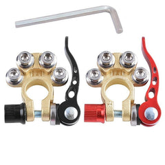 2pcs Brass Car Terminal Connectors 4 Way Quick Release Disconnect Heavy Duty