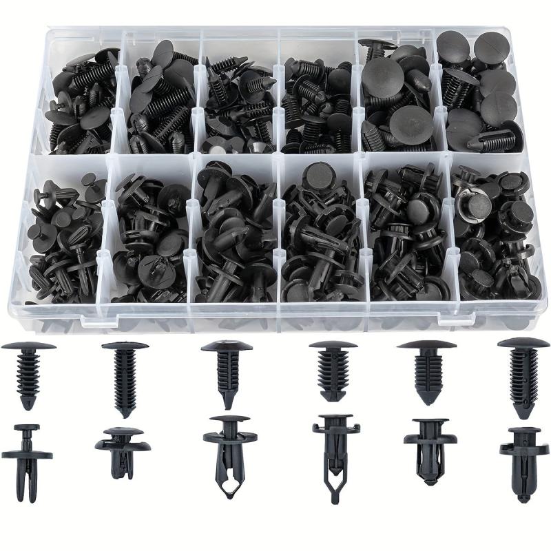 190pcs Bumper Clips Plastic Rivets Fasteners Push Retainer Kit