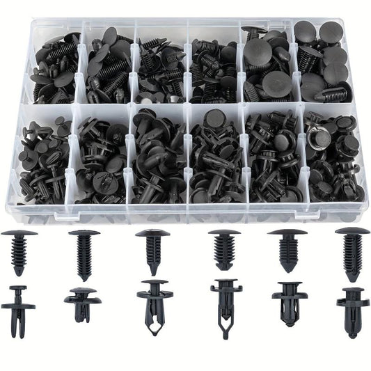 190pcs Bumper Clips Plastic Rivets Fasteners Push Retainer Kit