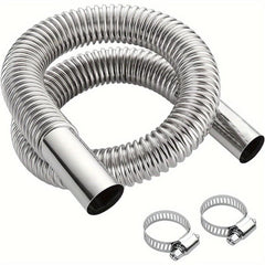 Stainless Steel Exhaust Hose for Generator and Car - 2 Clamps Included