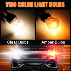 10pcs 3157 Clear White&Amber Tail Signal Brake Light Bulb Lamp Bright