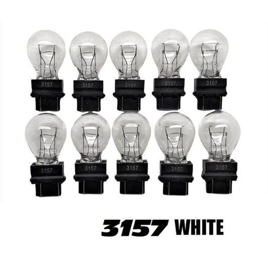 10pcs 3157 Clear White&Amber Tail Signal Brake Light Bulb Lamp Bright