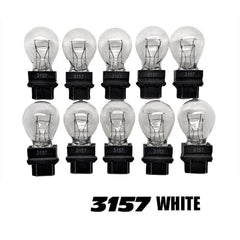 10pcs 3157 Clear White&Amber Tail Signal Brake Light Bulb Lamp Bright