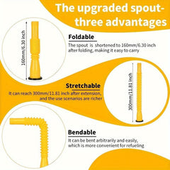 22pcs Gas Can Replacement Nozzle, Upgraded Tube, Extendable to 12.01inch