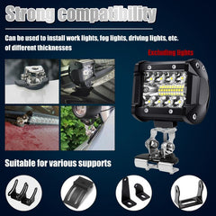 2pcs LED Light Bar Mounting Bracket Clamp Stainless Steel