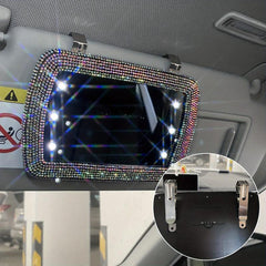 Car Sun Visor Set Diamond Led Lighted Makeup Mirror