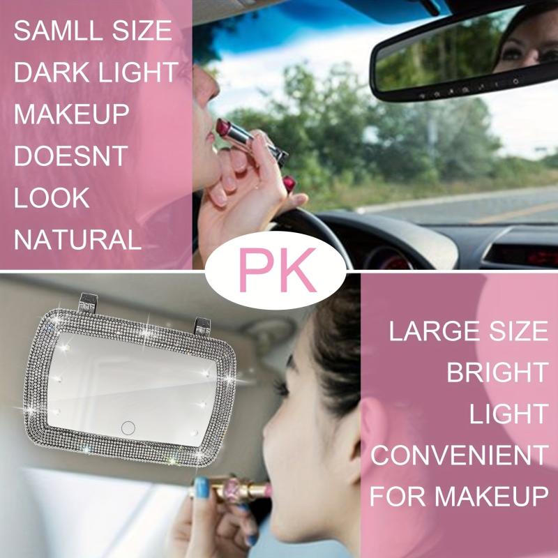 Car Sun Visor Set Diamond Led Lighted Makeup Mirror