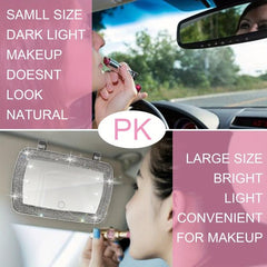 Car Sun Visor Set Diamond Led Lighted Makeup Mirror