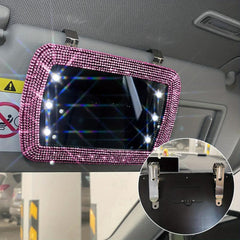 Car Sun Visor Set Diamond Led Lighted Makeup Mirror