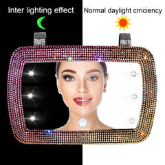 Car Sun Visor Set Diamond Led Lighted Makeup Mirror