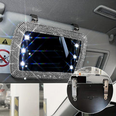 Car Sun Visor Set Diamond Led Lighted Makeup Mirror