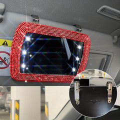 Car Sun Visor Set Diamond Led Lighted Makeup Mirror