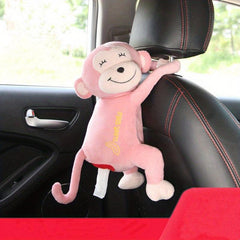 Leather Monkey Car Tissue Box Cartoon Armrest Box