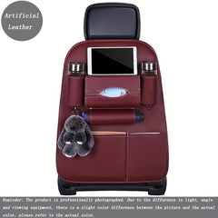 Car Seat Back Leather Storage Bag Hanging Bag for Kids Rear Seat