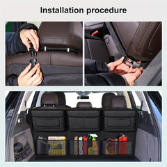 Large Trunk Organizer with 6 Pockets and Straps