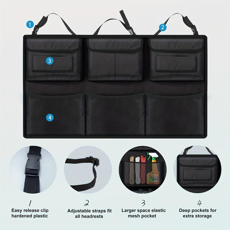Large Trunk Organizer with 6 Pockets and Straps