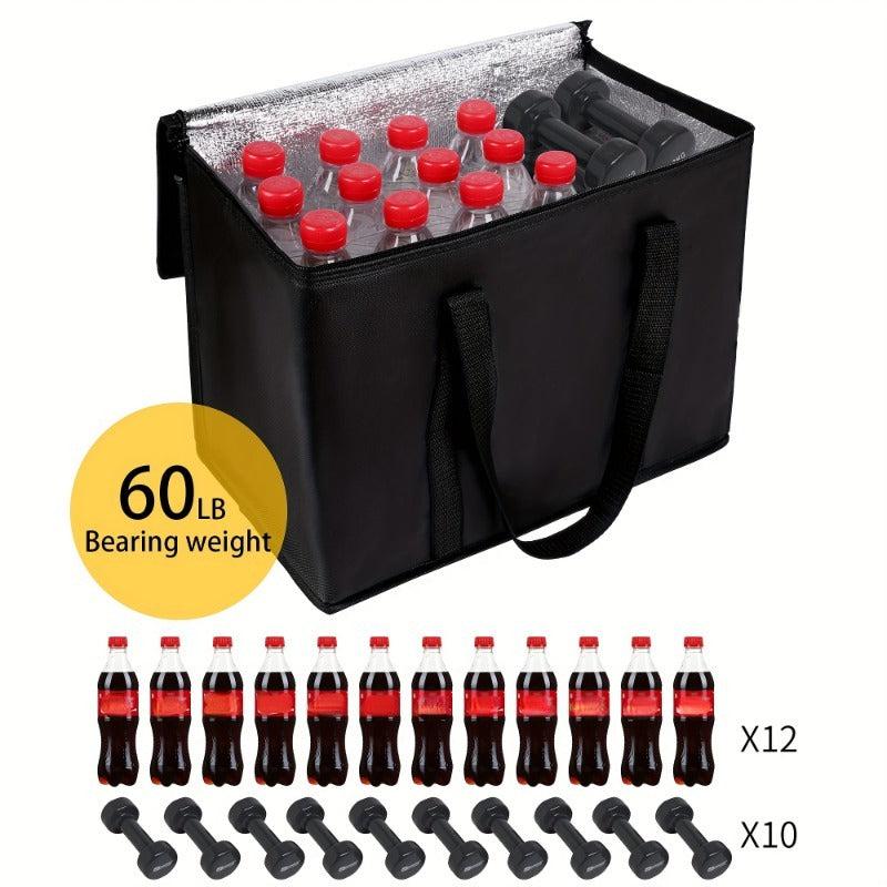 Large Insulated Grocery Bags Reusable Tote Soft Cooler Hot & Cold