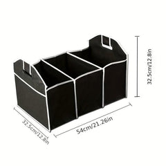 Car Trunk Organizer Foldable Waterproof Storage Bag 3 Compartments