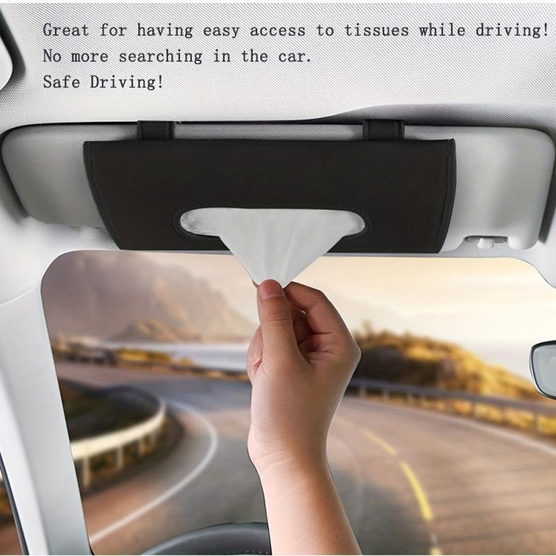 PU Leather Tissue Holder Rectangular Mask Dispenser Car Tissue Box
