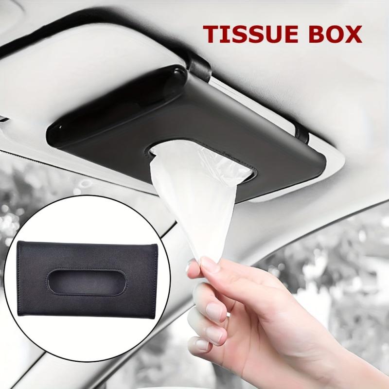 PU Leather Tissue Holder Rectangular Mask Dispenser Car Tissue Box