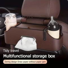 Car Seat Back Storage Box Hanging Bag Car Tissue Box Water Cup Holder
