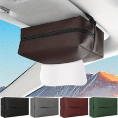 Multifunctional PU Leather Car Tissue Box