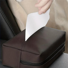 Multifunctional PU Leather Car Tissue Box