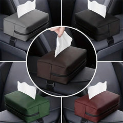 Multifunctional PU Leather Car Tissue Box