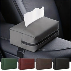 Multifunctional PU Leather Car Tissue Box
