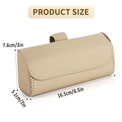 Car Sun Visor Sunglasses Holder Leather Storage Case Magnetic Closure