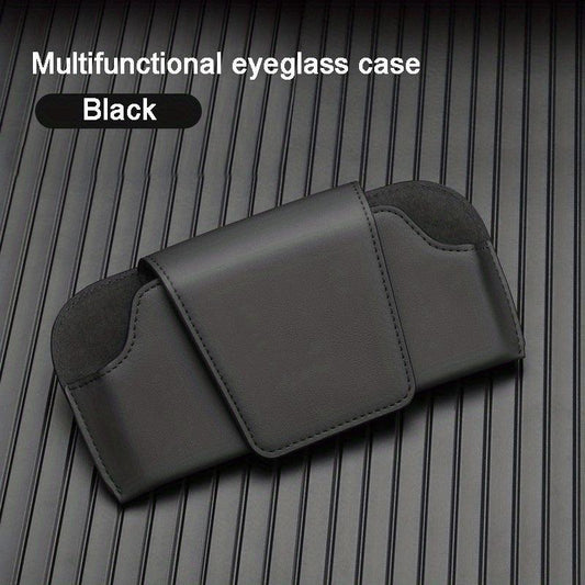 Car Sun Visor Glasses Clip Leather Storage Box
