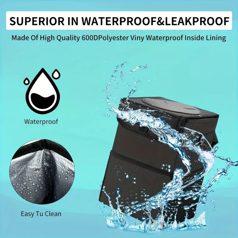 Car Trash Can Organizer Bag - Leakproof Garbage Bin for Vehicle