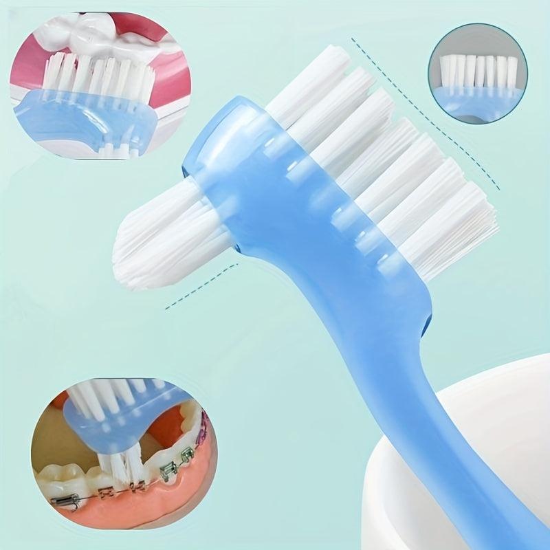 Denture Cleaning Toothbrush Orthodontic Double sided Toothbrush