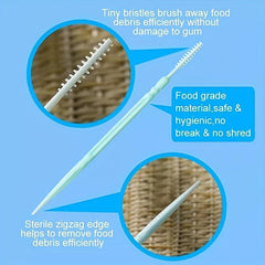 200pcs Dental Care Toothpick Floss Double headed Disposable Toothbrush Pick