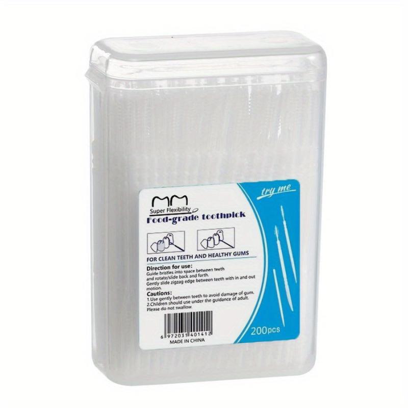 200pcs Dental Care Toothpick Floss Double headed Disposable Toothbrush Pick