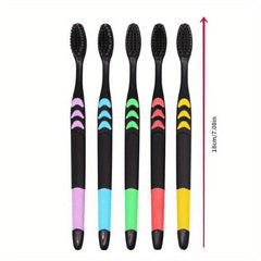 10pcs Soft Bamboo Charcoal Ultra Soft Toothbrush Family Set