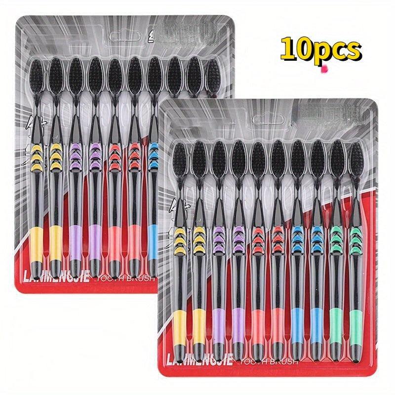 10pcs Soft Bamboo Charcoal Ultra Soft Toothbrush Family Set