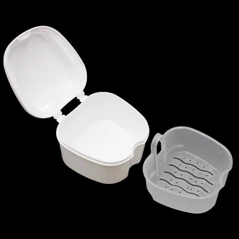 Denture Storage Box with Mesh, Drainable, Cleanable