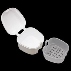 Denture Storage Box with Mesh, Drainable, Cleanable