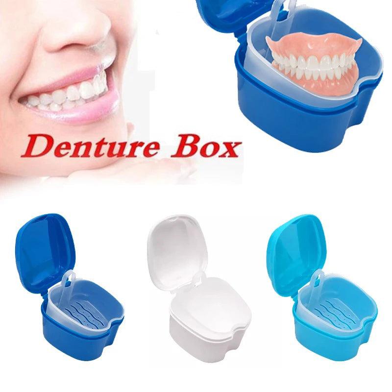 Denture Storage Box with Mesh, Drainable, Cleanable