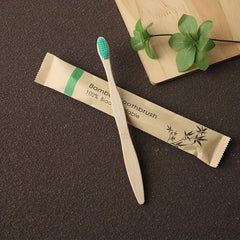 10pcs Adult Colorful Bamboo Toothbrush Set Soft Bristle
