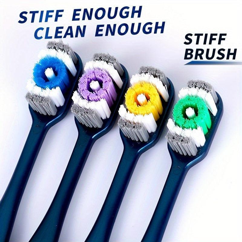4pcs Adult Toothbrush Set Hard Bristle Lightweight and Portable