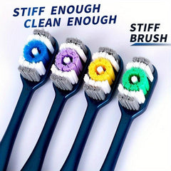 4pcs Adult Toothbrush Set Hard Bristle Lightweight and Portable