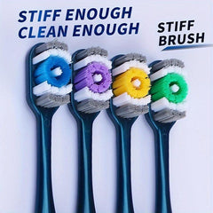 4pcs Adult Toothbrush Set Hard Bristle Lightweight and Portable