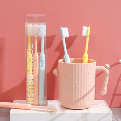 3pcs Soft Bristle Toothbrush Pack, Candy Colors, Home & Travel, Cover