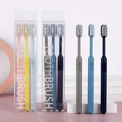 3pcs Soft Bristle Toothbrush Pack, Candy Colors, Home & Travel, Cover