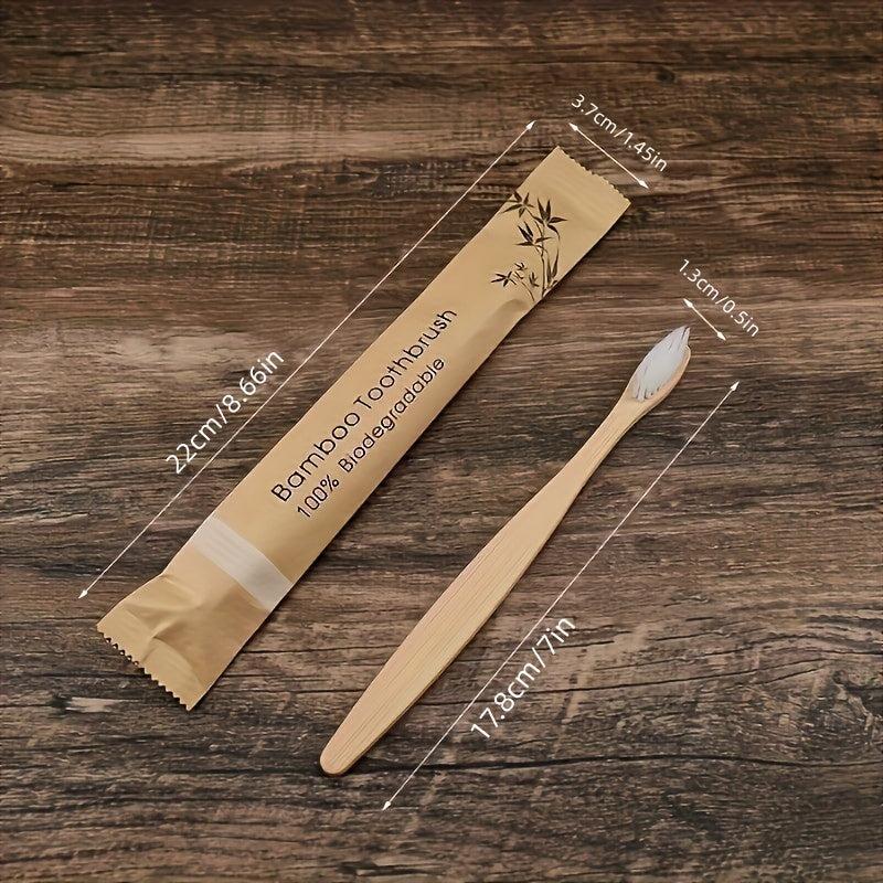 10pcs Bamboo Biodegradable Soft Bristle Toothbrushes