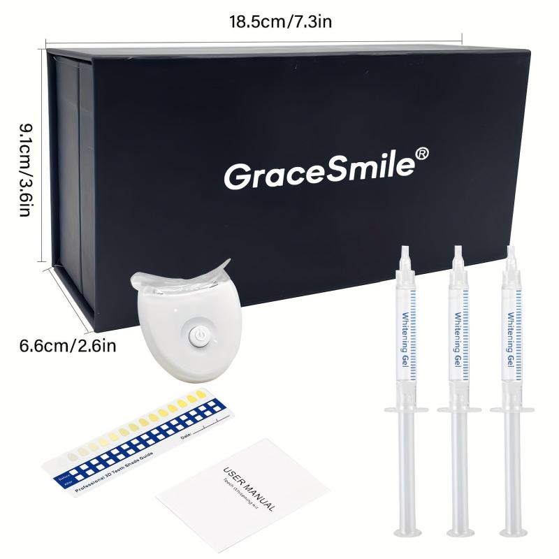 GraceSmile Teeth Whitening Syringe Kit + LED Lamp PAP Whitening Formula