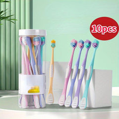 10pcs High-end Tongue Coating Toothbrush Soft Fur Wide Head Household Cleaner
